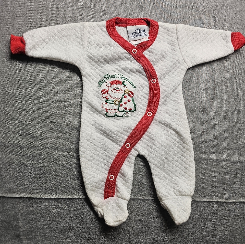 Vintage Sweet Traditions Preemie 0–6 lbs My First Christmas Sleeper Santa Quilt
